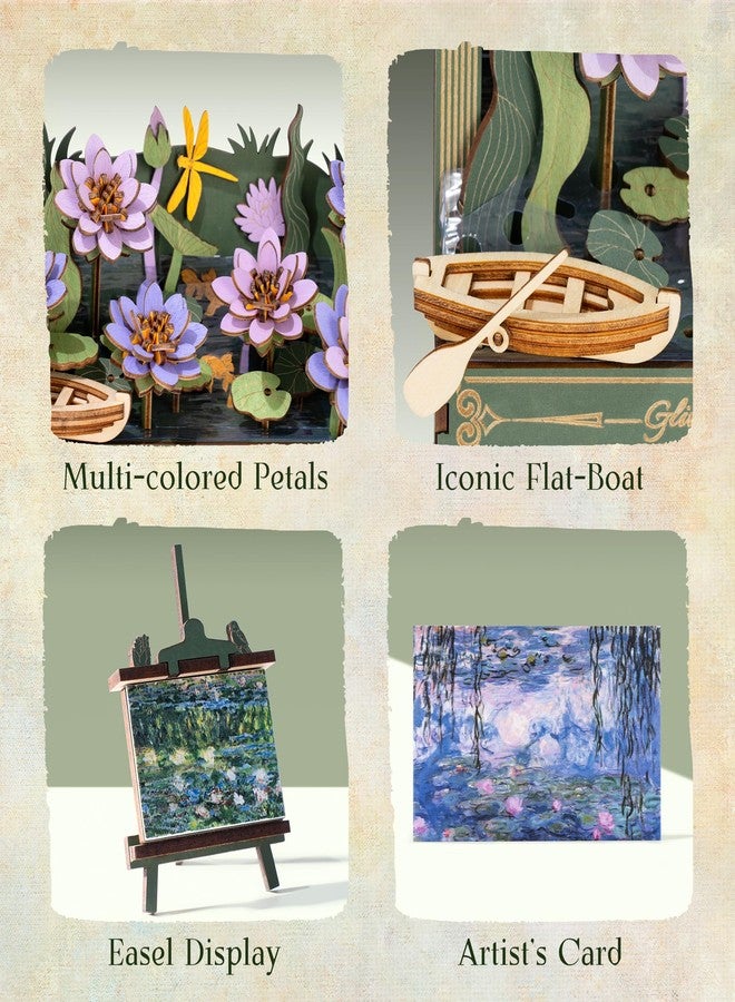 ROBOTIME Wooden Flower Building Sets for Adult with Lights, Wall Art Crafts, Painting Frame Room Decor, Valentine's Day/Anniversary/Birthday Gifts for Women - Image 5